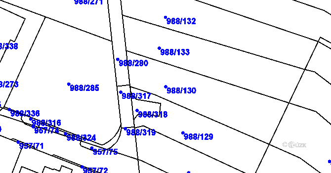 Parcela st. 988/130 v KÚ Soběšice, Katastrální mapa
