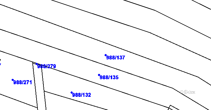 Parcela st. 988/137 v KÚ Soběšice, Katastrální mapa