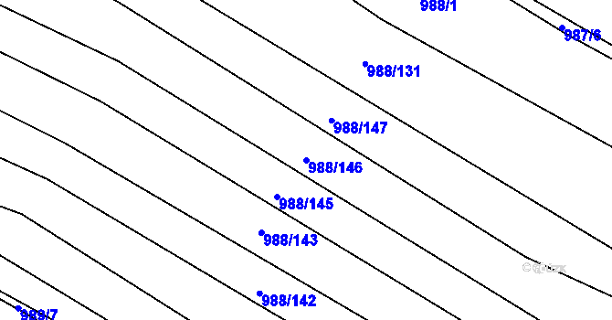 Parcela st. 988/146 v KÚ Soběšice, Katastrální mapa