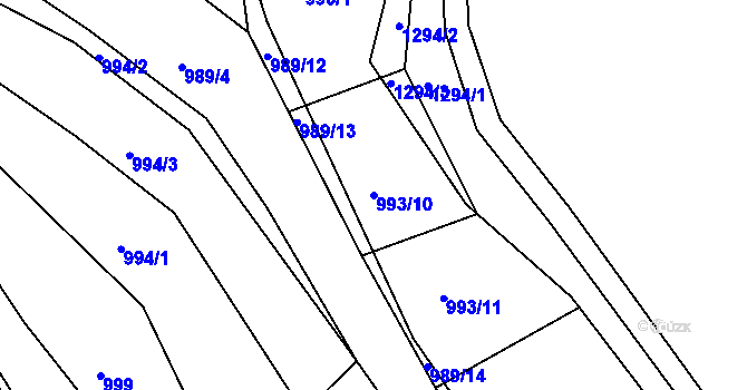 Parcela st. 993/10 v KÚ Soběšice, Katastrální mapa