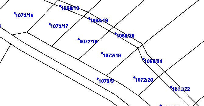 Parcela st. 1072/19 v KÚ Soběšice, Katastrální mapa