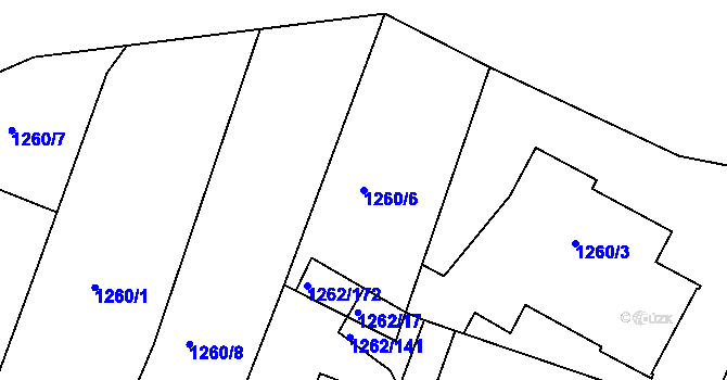 Parcela st. 1260/6 v KÚ Soběšice, Katastrální mapa