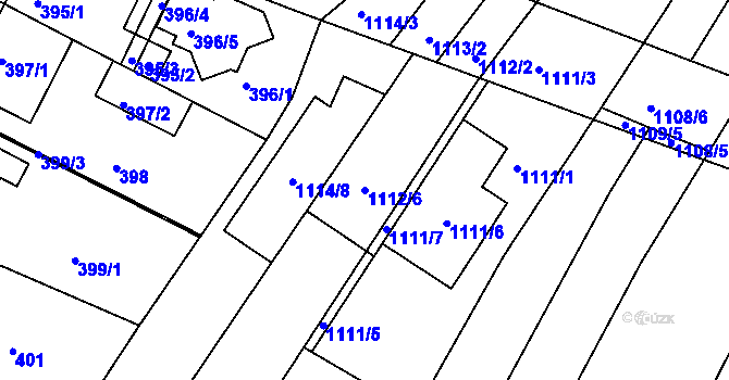 Parcela st. 1112/6 v KÚ Soběšice, Katastrální mapa