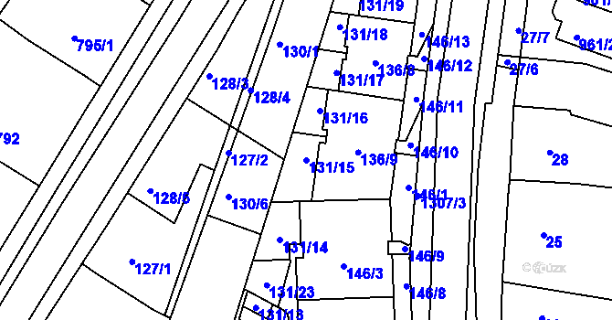Parcela st. 131/15 v KÚ Soběšice, Katastrální mapa