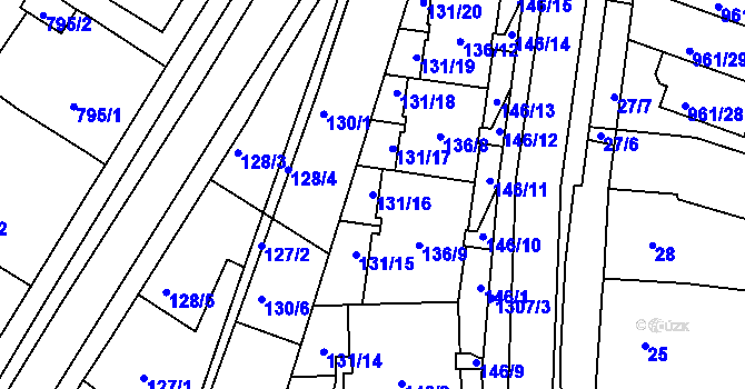 Parcela st. 131/16 v KÚ Soběšice, Katastrální mapa