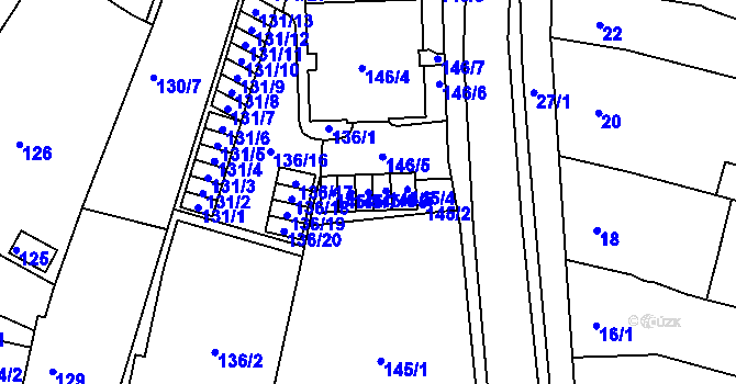 Parcela st. 145/6 v KÚ Soběšice, Katastrální mapa