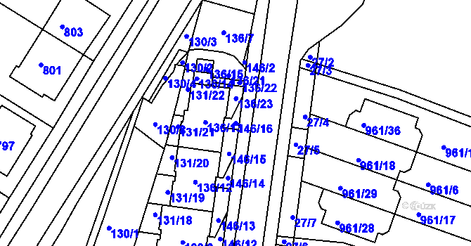 Parcela st. 146/16 v KÚ Soběšice, Katastrální mapa
