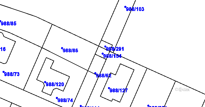 Parcela st. 988/154 v KÚ Soběšice, Katastrální mapa
