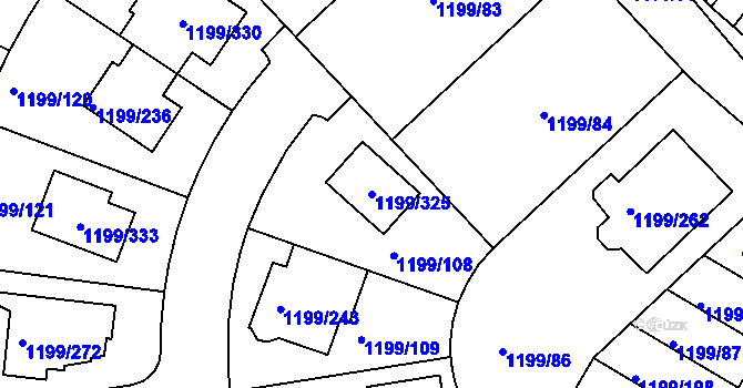 Parcela st. 1199/325 v KÚ Soběšice, Katastrální mapa