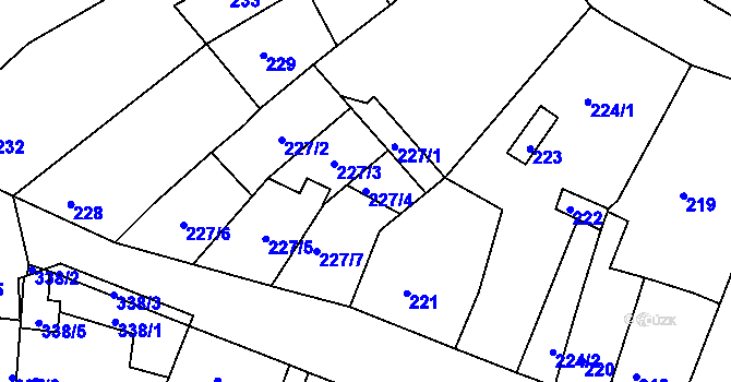 Parcela st. 227/4 v KÚ Soběšice, Katastrální mapa