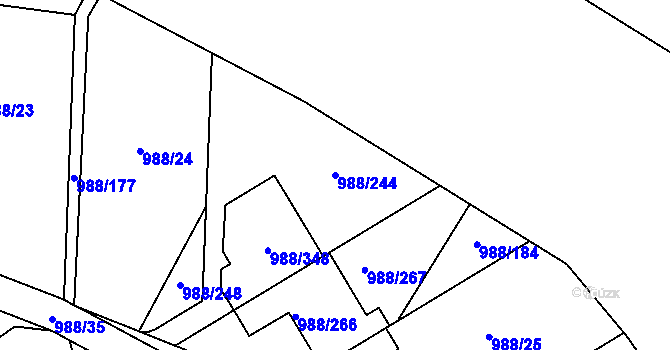 Parcela st. 988/244 v KÚ Soběšice, Katastrální mapa