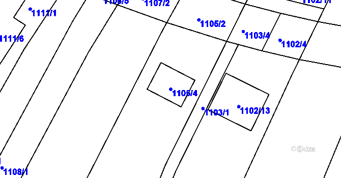 Parcela st. 1105/4 v KÚ Soběšice, Katastrální mapa