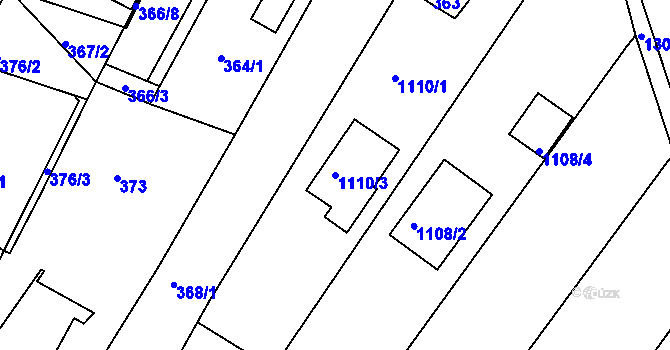 Parcela st. 1110/3 v KÚ Soběšice, Katastrální mapa