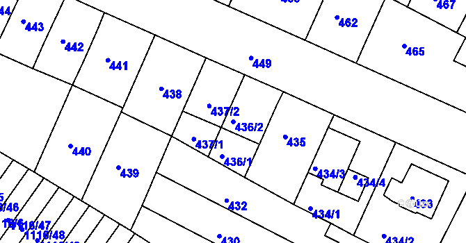 Parcela st. 436/2 v KÚ Soběšice, Katastrální mapa