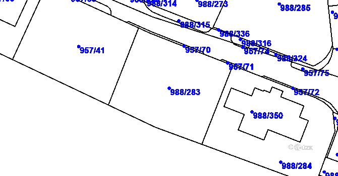 Parcela st. 988/283 v KÚ Soběšice, Katastrální mapa