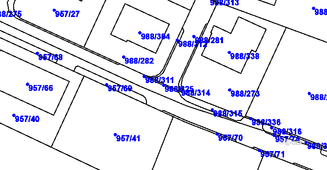 Parcela st. 988/325 v KÚ Soběšice, Katastrální mapa