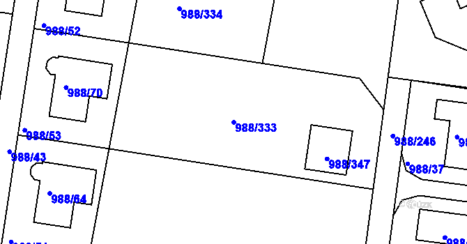 Parcela st. 988/333 v KÚ Soběšice, Katastrální mapa