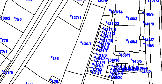 Parcela st. 130/7 v KÚ Soběšice, Katastrální mapa
