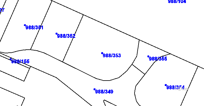 Parcela st. 988/353 v KÚ Soběšice, Katastrální mapa