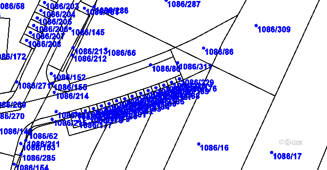 Parcela st. 1086/227 v KÚ Soběšice, Katastrální mapa