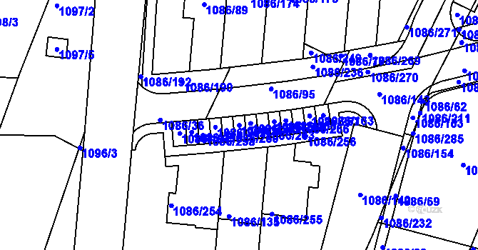 Parcela st. 1086/261 v KÚ Soběšice, Katastrální mapa
