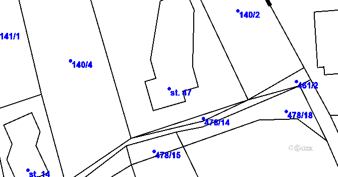 Parcela st. 47 v KÚ Pitrov, Katastrální mapa