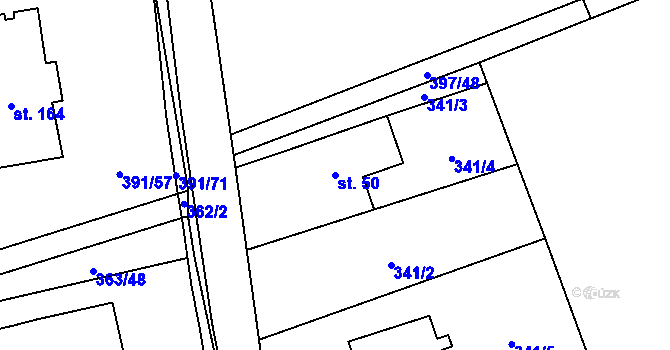 Parcela st. 50 v KÚ Pitrov, Katastrální mapa