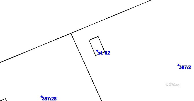 Parcela st. 62 v KÚ Pitrov, Katastrální mapa