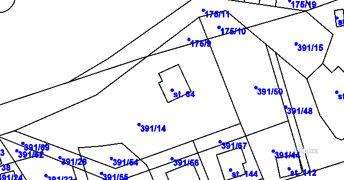 Parcela st. 64 v KÚ Pitrov, Katastrální mapa