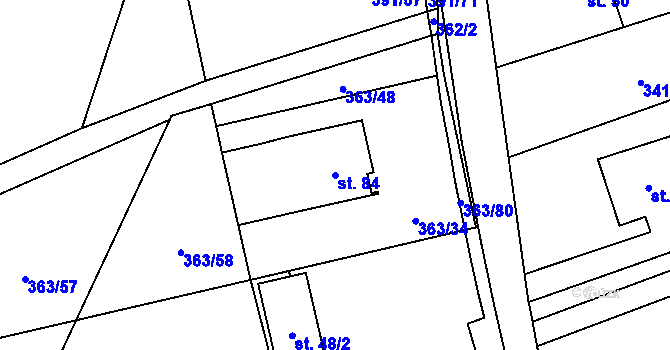 Parcela st. 84 v KÚ Pitrov, Katastrální mapa