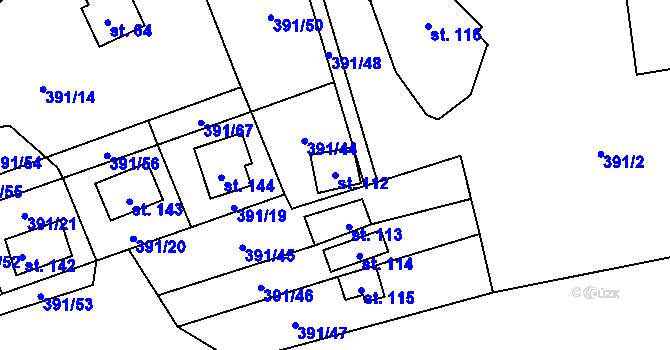 Parcela st. 112 v KÚ Pitrov, Katastrální mapa