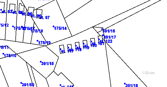 Parcela st. 120 v KÚ Pitrov, Katastrální mapa