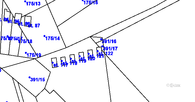 Parcela st. 122 v KÚ Pitrov, Katastrální mapa