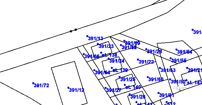 Parcela st. 138 v KÚ Pitrov, Katastrální mapa