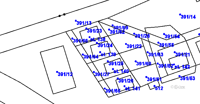 Parcela st. 139 v KÚ Pitrov, Katastrální mapa