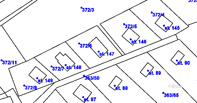 Parcela st. 147 v KÚ Pitrov, Katastrální mapa