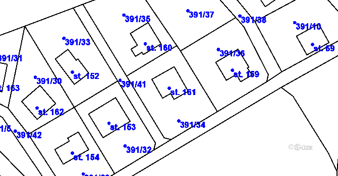 Parcela st. 161 v KÚ Pitrov, Katastrální mapa