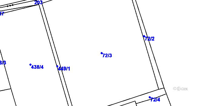Parcela st. 72/3 v KÚ Pitrov, Katastrální mapa