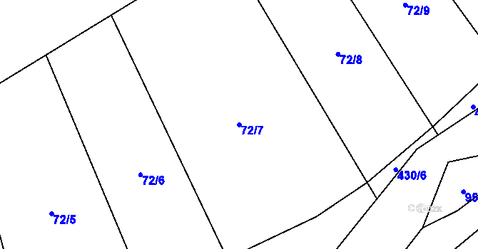 Parcela st. 72/7 v KÚ Pitrov, Katastrální mapa
