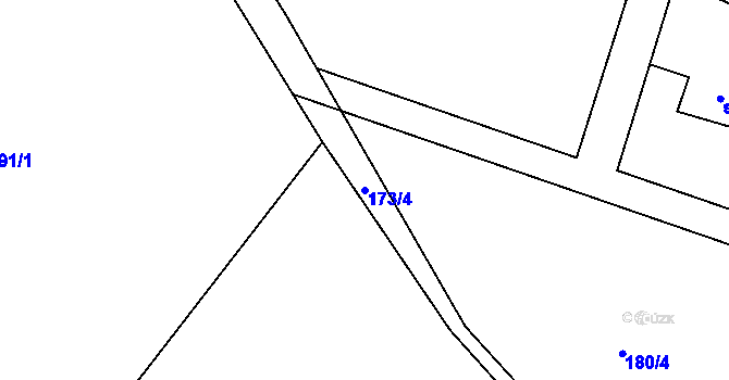 Parcela st. 173/4 v KÚ Pitrov, Katastrální mapa