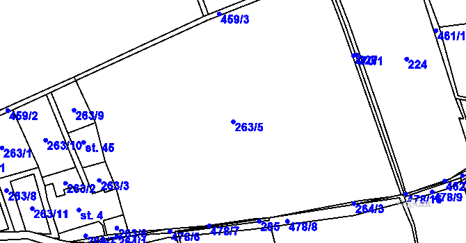Parcela st. 263/5 v KÚ Pitrov, Katastrální mapa
