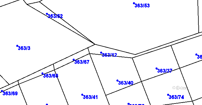 Parcela st. 363/12 v KÚ Pitrov, Katastrální mapa