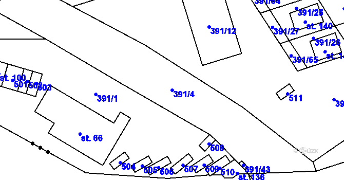 Parcela st. 391/4 v KÚ Pitrov, Katastrální mapa