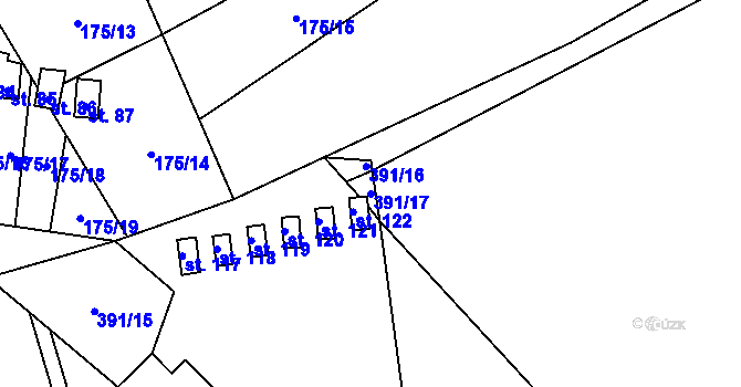 Parcela st. 391/17 v KÚ Pitrov, Katastrální mapa