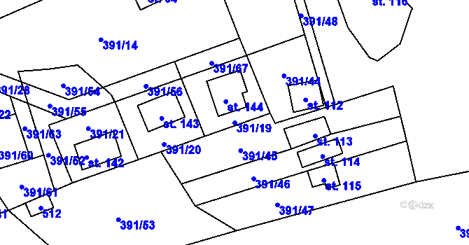 Parcela st. 391/19 v KÚ Pitrov, Katastrální mapa
