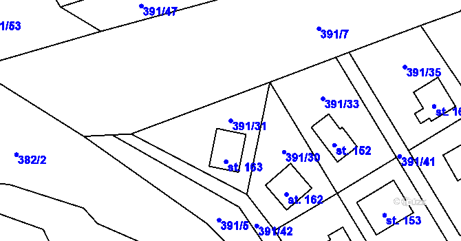 Parcela st. 391/31 v KÚ Pitrov, Katastrální mapa
