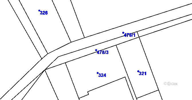 Parcela st. 478/3 v KÚ Pitrov, Katastrální mapa