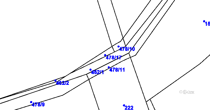 Parcela st. 478/17 v KÚ Pitrov, Katastrální mapa