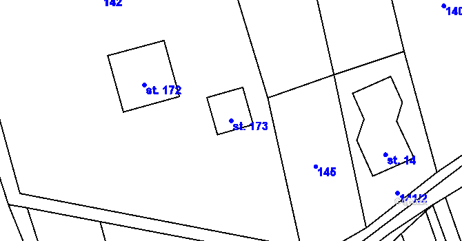 Parcela st. 173 v KÚ Pitrov, Katastrální mapa