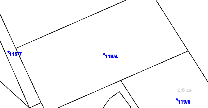 Parcela st. 119/4 v KÚ Pitrov, Katastrální mapa